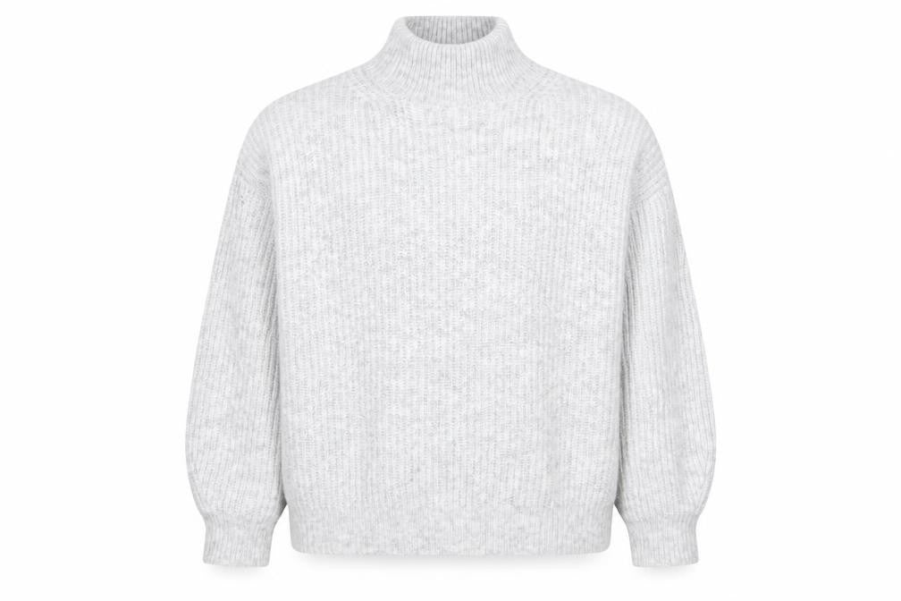 Topshop Women's Grey Mock Neck Pullover Jumper M