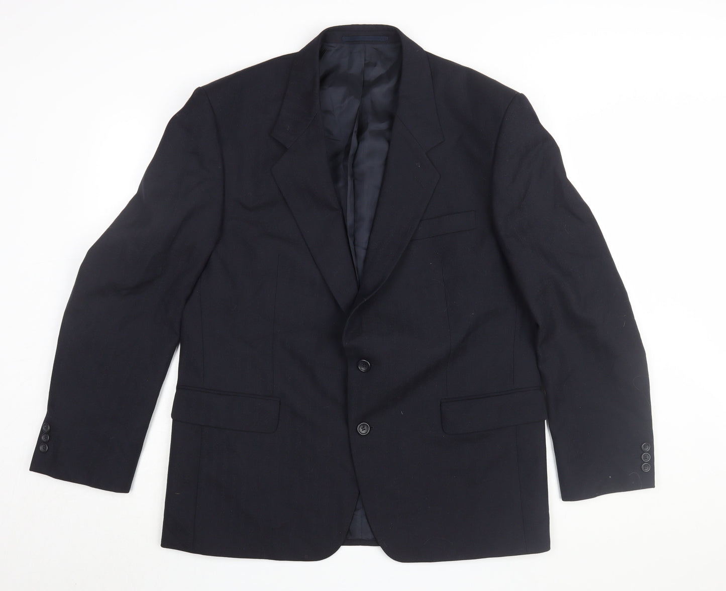 Men's Vintage Black Blazer, 44S, Single-Breasted, Formal
