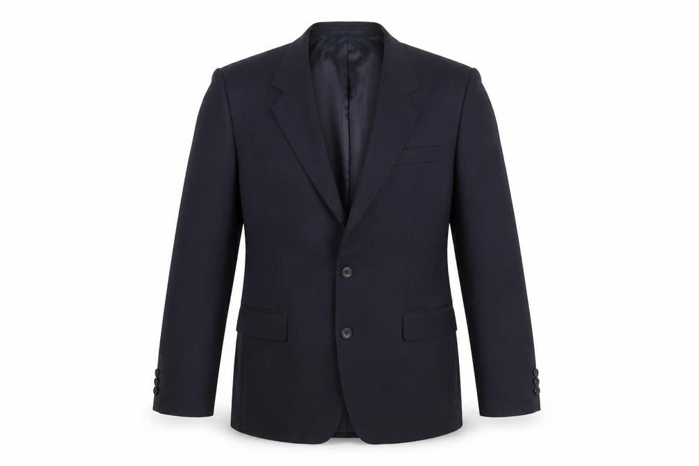 Men's Vintage Black Blazer, 44S, Single-Breasted, Formal