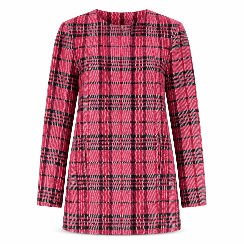 Next Women's Pink Plaid Coat Size 8 L/S