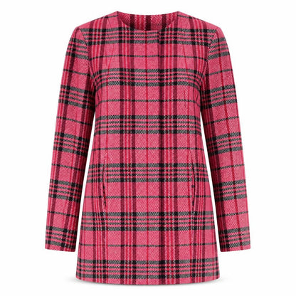 Next Women's Pink Plaid Coat Size 8 L/S