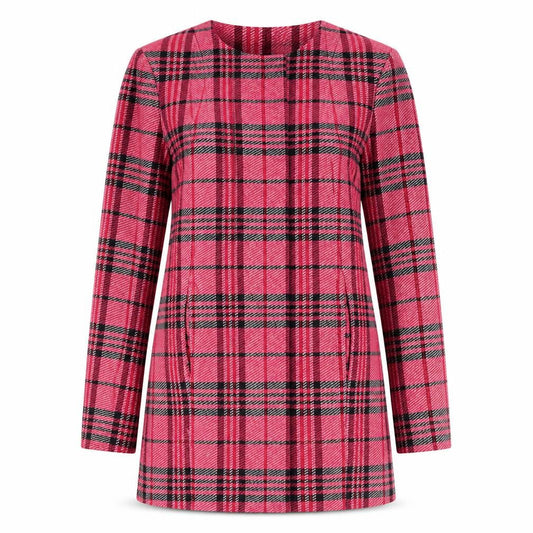 Next Women's Pink Plaid Coat Size 8 L/S