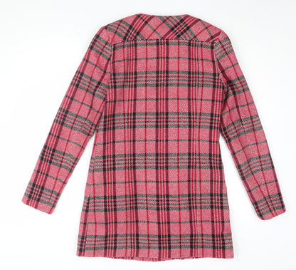 Next Women's Pink Plaid Coat Size 8 L/S
