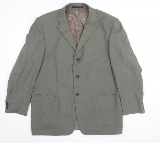 Marks and Spencer Men's Grey Blazer, Size 44R, Business Wear