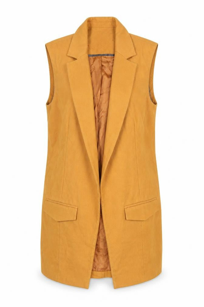 Topshop Women's Brown Long Waistcoat Size 10