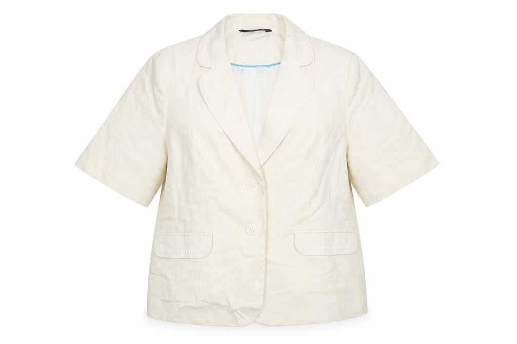 Bonmarché Beige Short Sleeve Women's Blazer Size 18