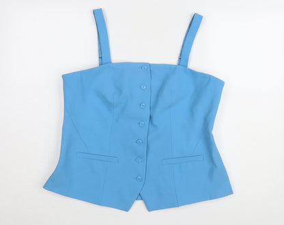 Marks & Spencer Women Blue Button Tank Top