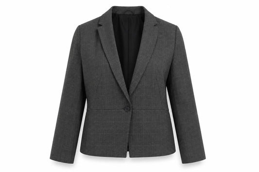 Marks & Spencer Women Grey Check Suit Jacket Size 16