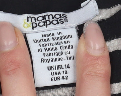 Close-up detail of mamas & papas Women's Black Striped Shift Dress -, size 14