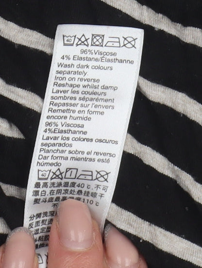 Brand and care label for mamas & papas Women's Black Striped Shift Dress -, size 14