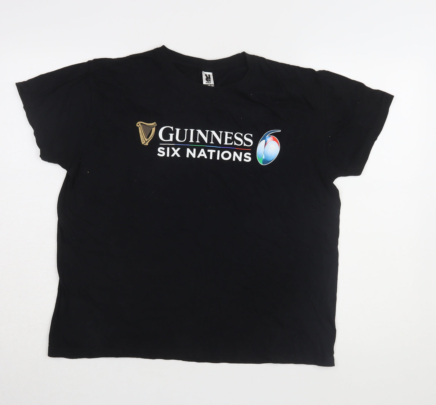 Roly Black Unisex Cotton T-Shirt, L, Casual Basic Wear