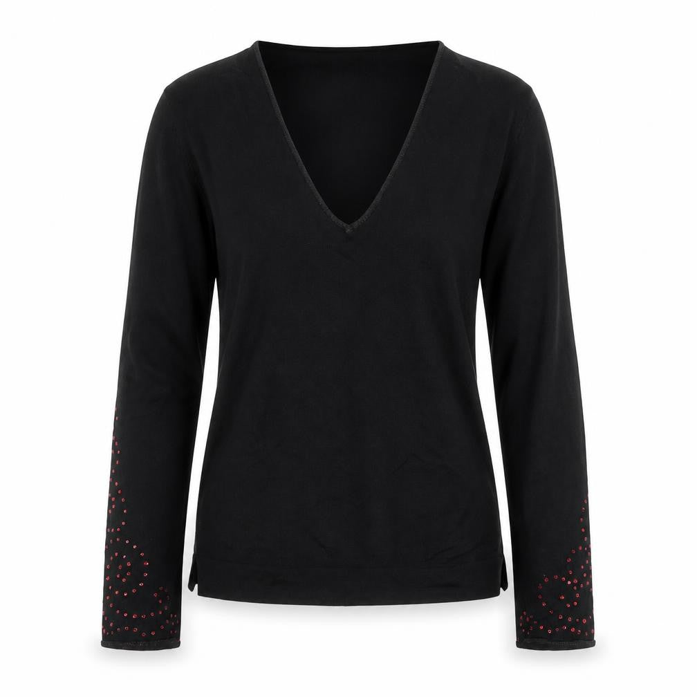 Next Women's Black Rhinestone Pullover Jumper Size 10