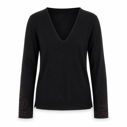 Next Women's Black Rhinestone Pullover Jumper Size 10