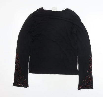 Next Women's Black Rhinestone Pullover Jumper Size 10