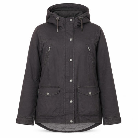 FatFace Women's Grey Parka Jacket Size 14 Hooded