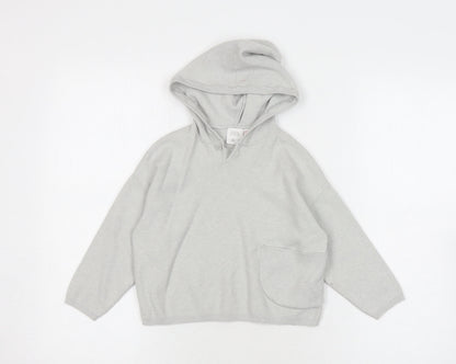 Zara Boys Grey Hooded Pullover Jumper 4-5 Years