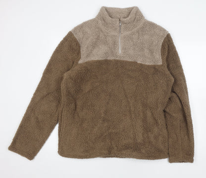 Essentials Womens Brown Fleece Sweatshirt Size L