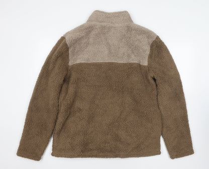Essentials Womens Brown Fleece Sweatshirt Size L