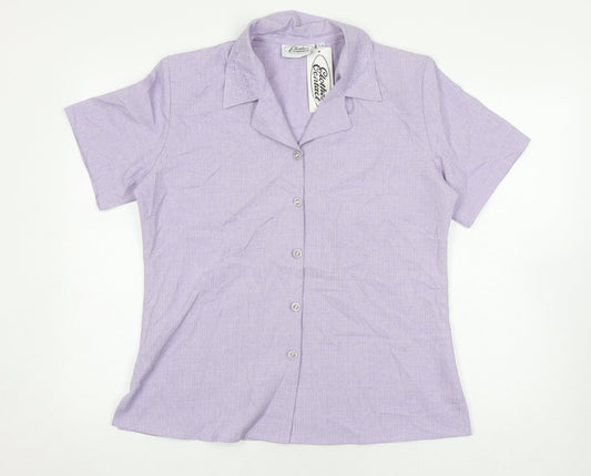 Clothes Contact Women's Purple Button-Up Shirt - Size 14