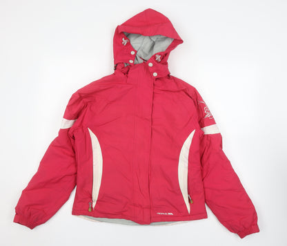 Additional front view of Trespass girls’ red ski jacket 15-16 years waterproof