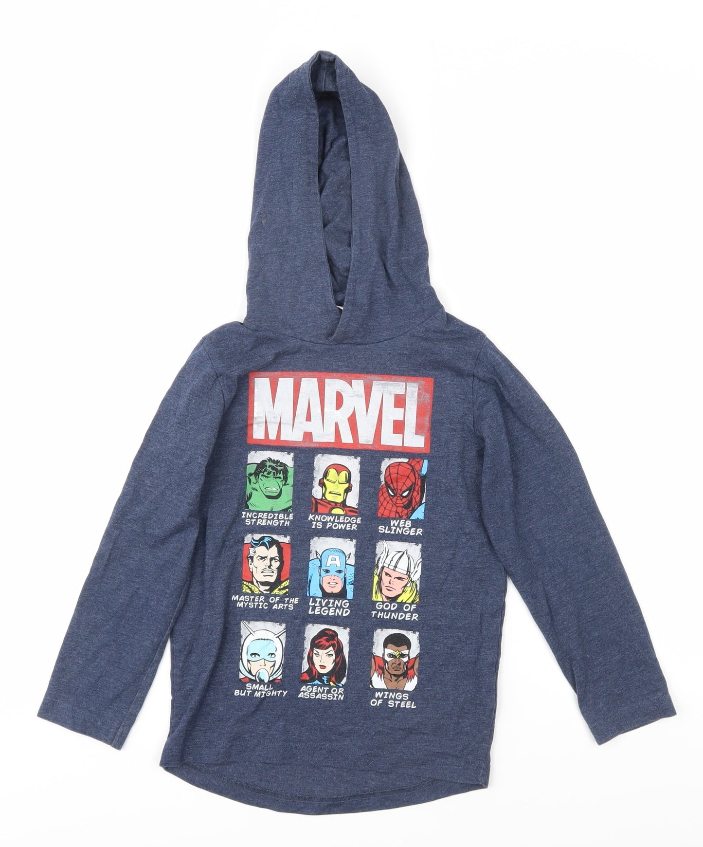 Marvel Boys Blue Pullover Hoodie by Next - Size 6 Years