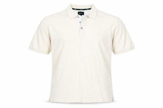 Wolsey Men's Beige Polo Shirt L Cotton Short Sleeve