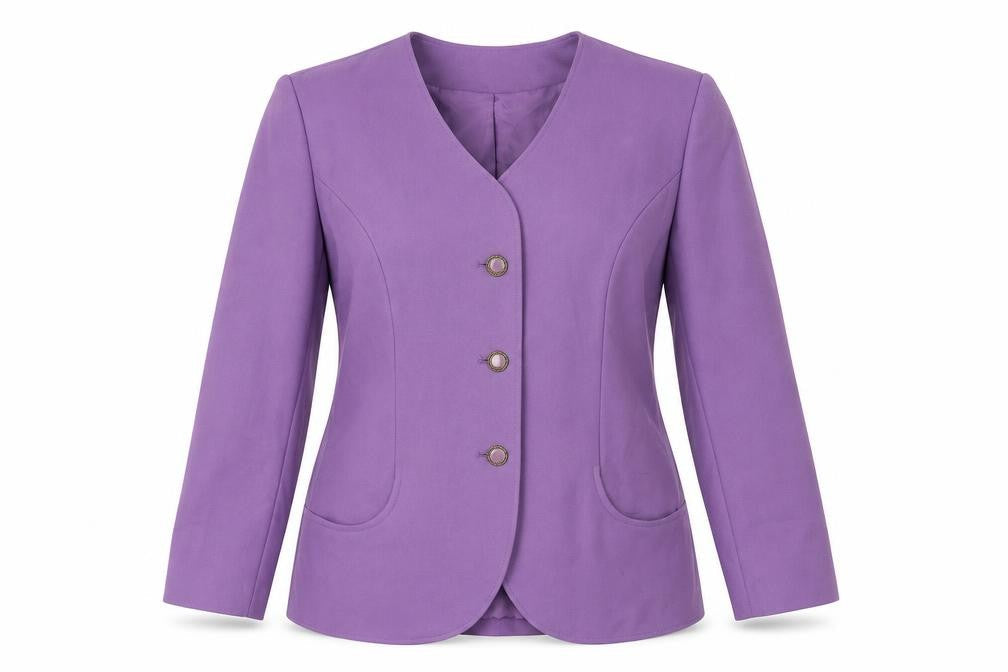 Eastex Women Purple Blazer Size 12 Lined Spring