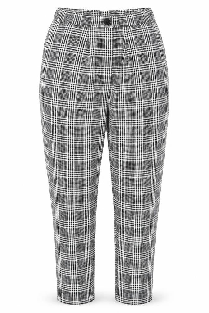 H&M Women's Multicoloured Tapered Plaid Trousers S