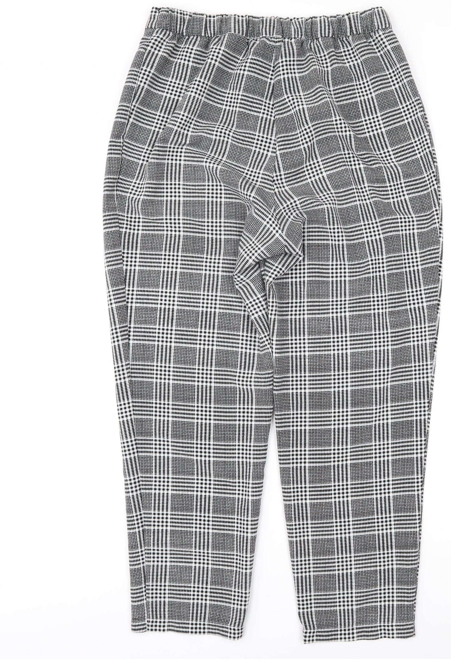 H&M Women's Multicoloured Tapered Plaid Trousers S