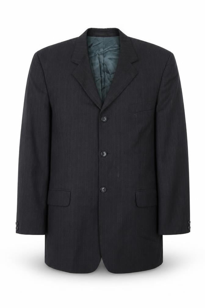Pierre Cardin Men's Black Striped Wool Blazer Size 40R
