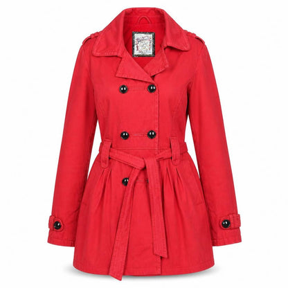 New Look Women's Red Trench Coat Size 12