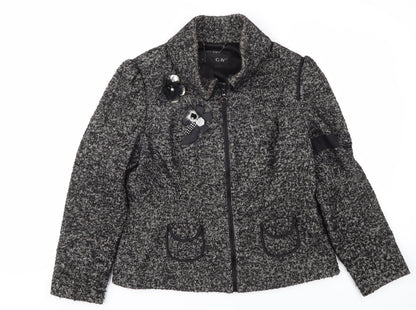GIVe Women's Black Wool Biker Jacket - Size 5