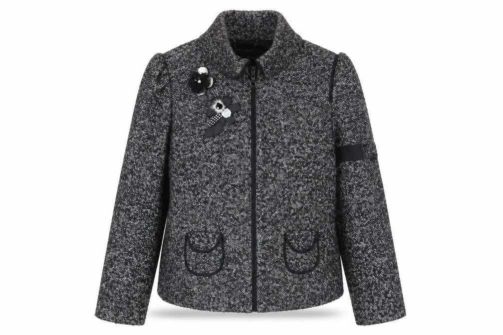 GIVe Women's Black Wool Biker Jacket - Size 5