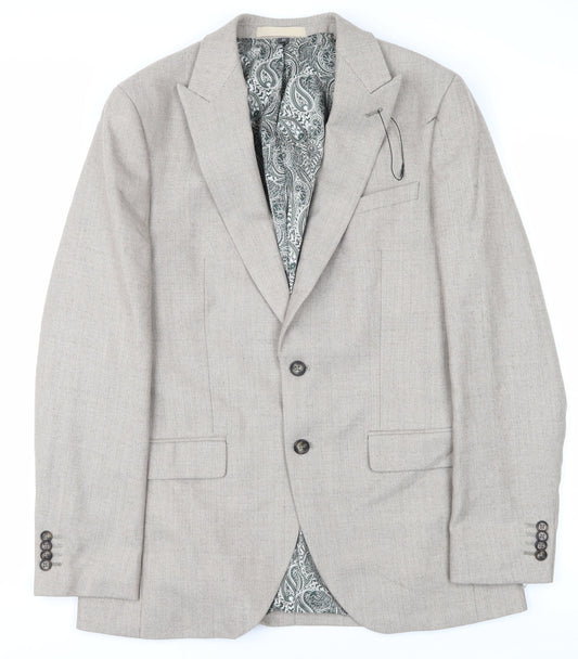 Marks and Spencer Men's Beige Slim Fit Blazer Size 40R