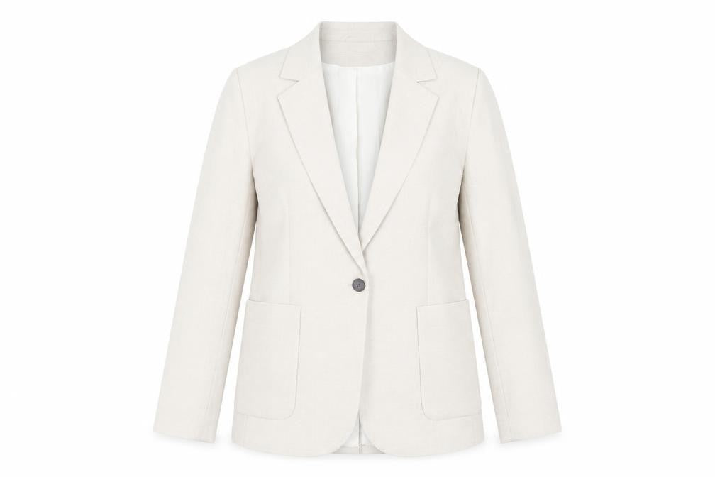 H&M Women's Ivory Blazer UK 14 Single-Breasted