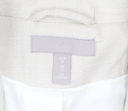 H&M Women's Ivory Blazer UK 14 Single-Breasted