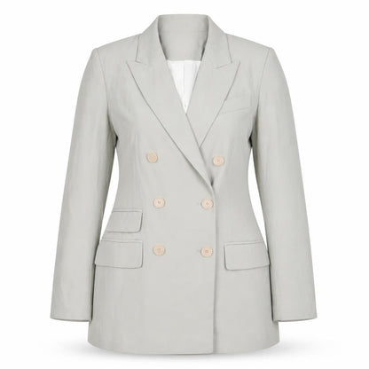 H&M Women's Grey Double Breasted Blazer Size 8