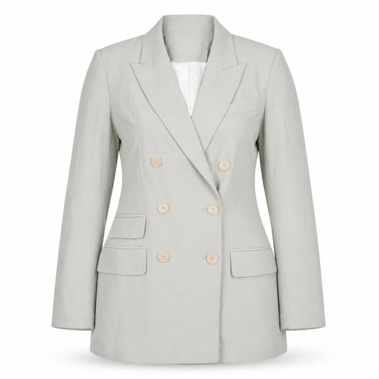 H&M Women's Grey Double Breasted Blazer Size 8
