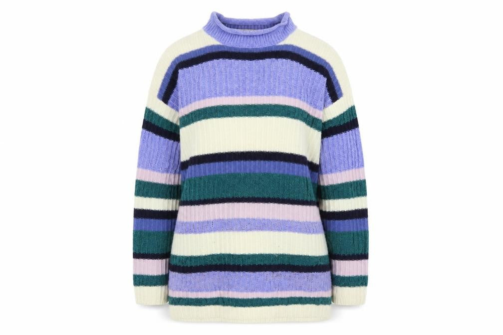 Paco Women's Multicoloured Striped Pullover Jumper