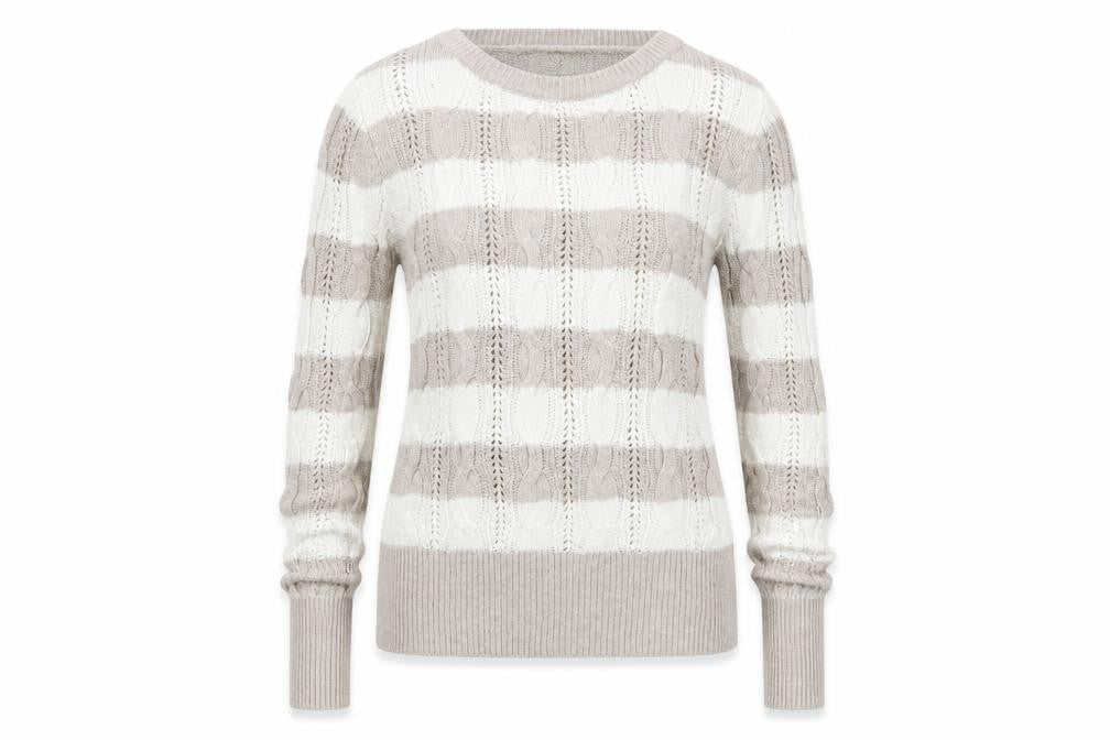 Aphorism Women's Beige Cable-Knit Pullover Jumper M
