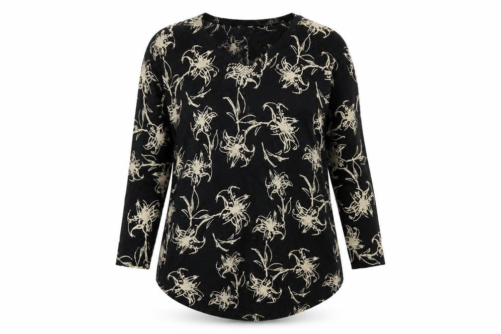 Julipa Women's Black Floral Pullover Jumper, Size 12/14