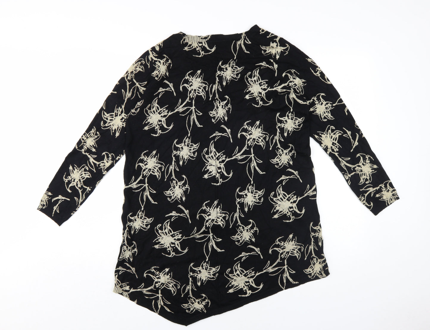 Julipa Women's Black Floral Pullover Jumper, Size 12/14