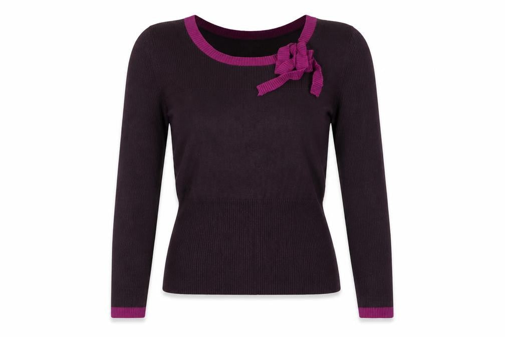 Fenn Wright Manson Women's Purple Bow Pullover Jumper Size 10