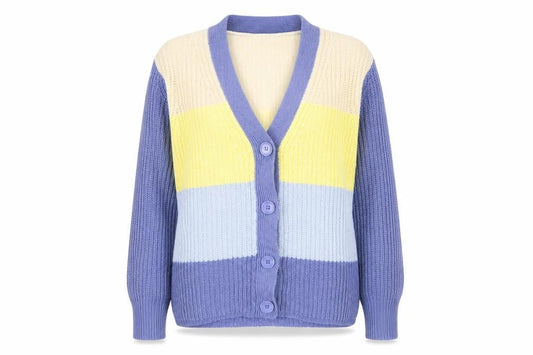 Damart Women's Multicoloured Striped Cardigan Size 10/12