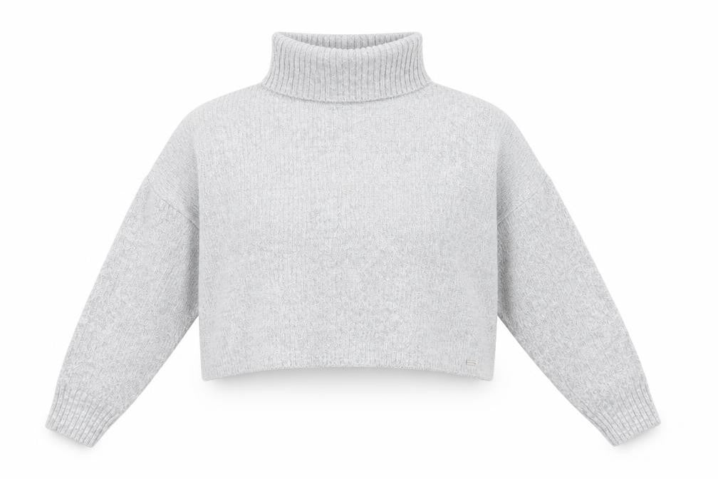 Hollister Women's Grey Roll Neck Pullover Jumper S