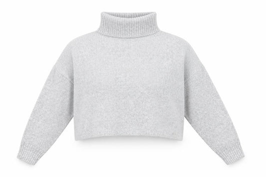 Hollister Women's Grey Roll Neck Pullover Jumper S