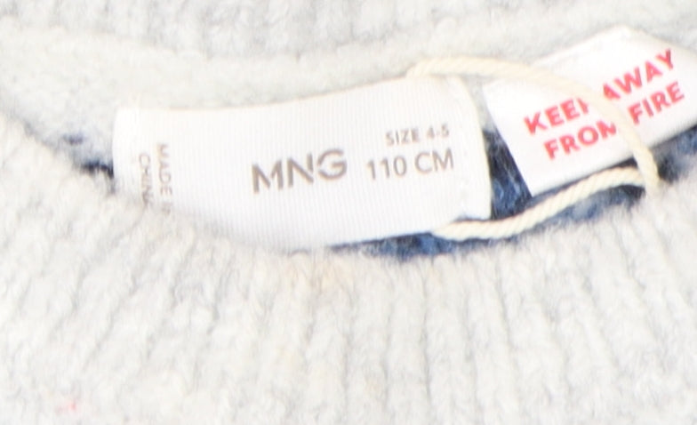 MNG Boys Grey Fair Isle Pullover Jumper 4-5 Years