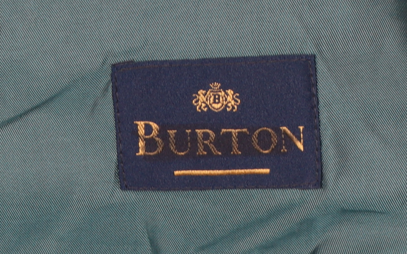Burton Men's Blue Wool Blazer 40S Double-Breasted