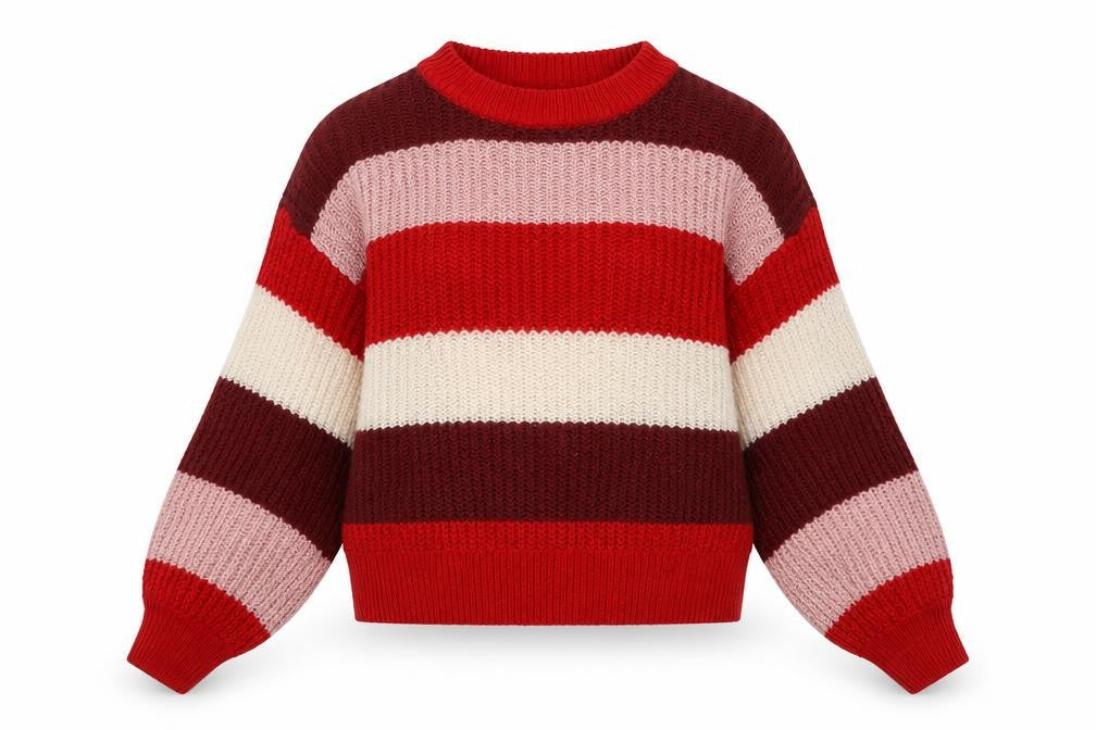 Monki Women's Multicoloured Striped Knit Pullover M