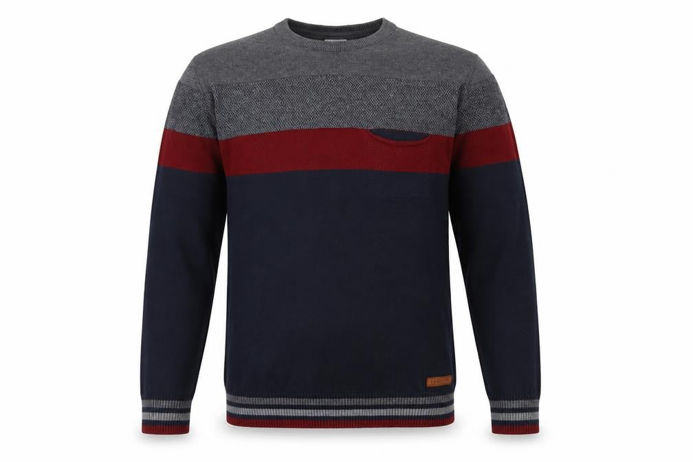 U.S. Polo Assn. Men's Grey Blue Red Pullover Jumper